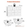 VEVOR 7 Drawer Dresser, Wooden Chest of Drawers with Sliding with Anti-tip Device, Modern Minimalist Dresser Chest, White - 4 of 4