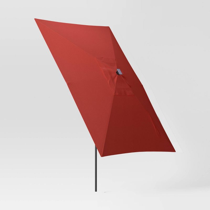 6'x10' Rectangular Solar Outdoor Patio Market Umbrella with Black Pole - Threshold™, 4 of 8