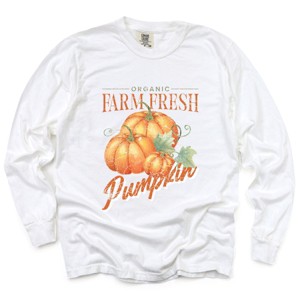 Simply Sage Market Farm Fresh Pumpkin Watercolor Garment Dyed Long Sleeve - 1 of 4