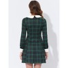 INSPIRE CHIC Women's Peter Pan Collar Fit and Flare Mini Plaid Tartan A Line Dresses - 3 of 4