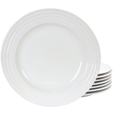 Gibson Plaza Cafe 8 Piece 10.5" Dinner Plate Set in White