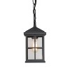 10.5" Metal/Glass Square Cage Modern Outdoor Pendant Light Black - LNC: Seedy Glass, ETL Listed, Rust-Resistant - 4 of 4