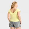 Women's Short Sleeve Double V-Neck Ribbed T-Shirt - Wild Fable™ - 2 of 3