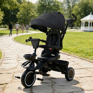 Tady&King TAKA TODECARE 8-in-1 Kids Folding Tricycle with Adjustable Push Handle