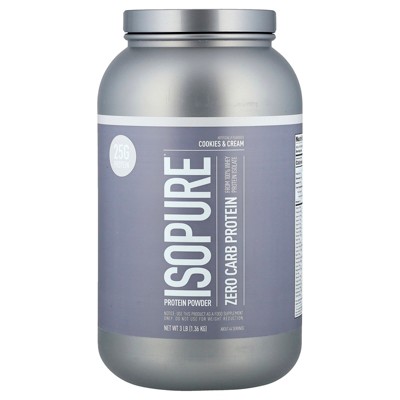 Isopure Zero Carb Protein Powder, Cookies & Cream, 3 lb (1.36 kg)