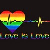 Adult Design By Humans Pride Love is Love Heartbeat By WinterJJ T-Shirt - 2 of 2