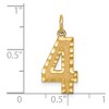 Black Bow Jewelry 14k Yellow Gold, Varsity Collection, Large D/C Pendant Number 4 - 4 of 4