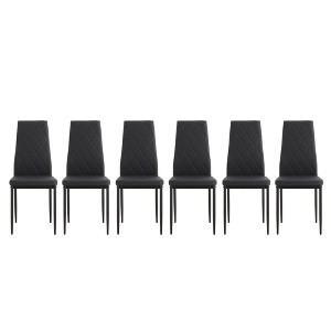 MAYEERTY 4-Piece PU Dining Chair Set - Diamond-Shaped Upholstered Chairs with Soft Leather Surface - 1 of 4