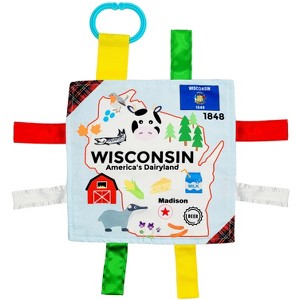 Baby Jack The Learning Lovey Wisconsin State Baby Tag Crinkle Square Toy That Teaches Facts 8" x 8" - 1 of 4