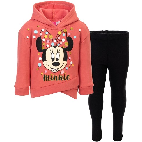 Mickey Mouse & Friends Minnie Mouse Toddler Girls Fleece Hoodie And Leggings  Outfit Set Red 3t : Target