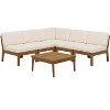 Christopher Knight Home Caelis Rustic 6 Piece Patio Acacia Wood Slatted Seating Set with Cushions - 2 of 4