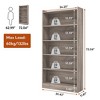 Resenkos Bookshelf, Bookcase Standing Shelf Unts,Wood Bookcase, 72" Tall Bookshelf with 6-Tier Open Storage Shelves,Gray - 3 of 4