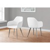 Dining Chair, Set Of 2, Side, Upholstered, Kitchen, Dining Room, White Leather Look, Chrome Metal, Contemporary, Modern - 4 of 4