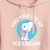 Women's - Peanuts - You Had Me At Ice Cream Cropped Graphic Hoodie - 2 of 4