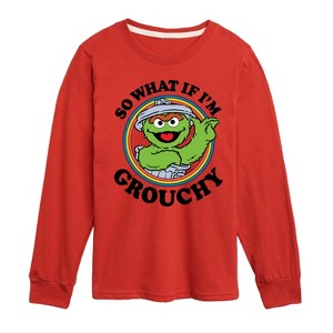 Boys' - Sesame Street - So What If Im Grouchy -Toddler and Youth Long Sleeve T-Shirt Long Sleeve Graphic T-Shirt - 1 of 3