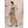 ECUPPER Womens Cotton Cropped Pants Loose Fit Wide Leg Capri Casual Plus Size Elastic Waist Trousers - 4 of 4