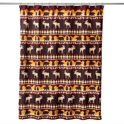 Timberline Shower Curtain - SKL Home: Polyester Fabric, Forest Animal Pattern, Machine Washable
