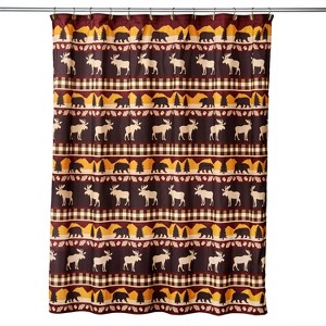 Timberline Shower Curtain - SKL Home: Polyester Fabric, Forest Animal Pattern, Machine Washable - 1 of 4