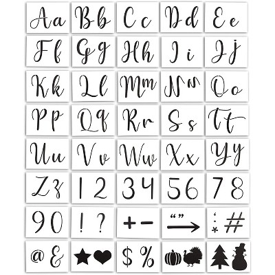 Bright Creations 44 Pack Letter and Number Stencils for Kids Painting (8 x 5.75 in)