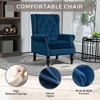 NicBex PU Leather Accent Chair Modern Armchair with Tufted Button and Rivet Trim Lounge Single Sofa Chair with Wood Legs for Bedroom,Living Room - image 4 of 4