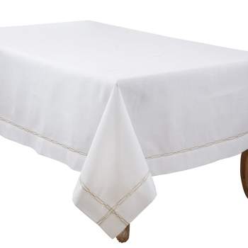 Saro Lifestyle Luxurious Tablecloth with Intricate Embroidery