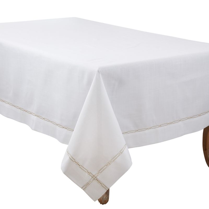 Saro Lifestyle Luxurious Tablecloth with Intricate Embroidery, 1 of 4