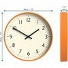 Modern Round Wall Clock 12 Inch Orange Easy to Read Numbers Kitchen Living Room Office Versatile Design - 4 of 4