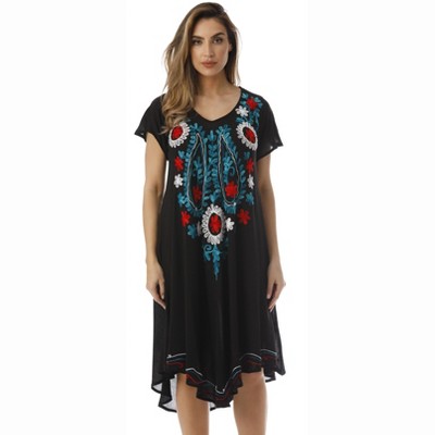 Riviera Sun Tie Dye Summer Dress - Lightweight Rayon Beach Cover Up & Casual Sundress