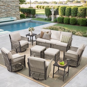Buenhomino Patio Furniture Wicker Outdoor Conversation Set - 1 of 4