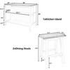 3-Piece Kitchen Island Set with 2 Stools-ModernLuxe - image 4 of 4