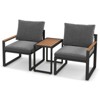 Tangkula 3 PCS Patio Furniture Set Weatherproof Outdoor Conversation Set w/ Soft Cushions - 3 of 4