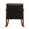1pc Rocking Chair Dark Brown Faux Leather Upholstery Button Tufted Solid Wood Furniture - 4 of 4