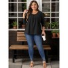 Agnes Orinda Women's Plus Size Waffle Knit Pleat Front Crew Neck Long Sleeve Work Blouses - 3 of 4