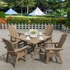 WestinTrends 5 Piece Outdoor Patio Dining Square Table and Curved Back Armchair Set - 2 of 2