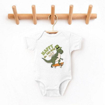 The Juniper Shop Happy St. Pat-Rex Day Baby Bodysuit