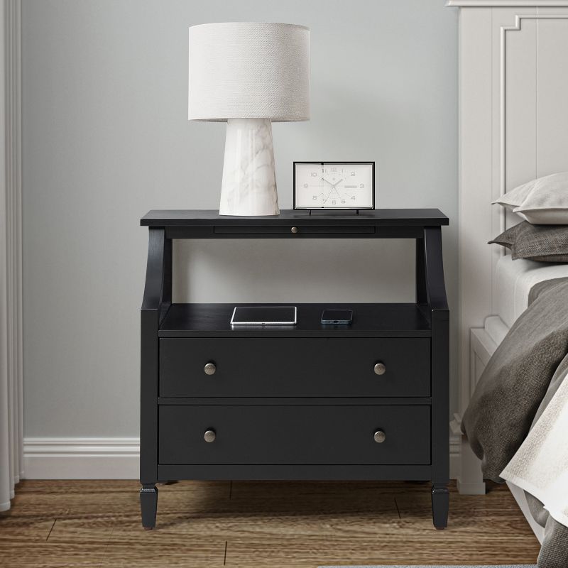 Bernadette 2 - Drawer Nightstand with Built-In Outlets|Hulala Home, 3 of 12