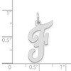 Black Bow Jewelry 14k White Gold, Madison Collection LG Classic Script Initial F Pendant - 4 of 4