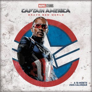 Trends International Marvel 2026 Captain America Bilingual French Brave New World 12"x12" Wall Calendar - 1 of 4
