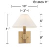 Possini Euro Design Possini Euro Conrad 11"H Brushed Champagne and Faux Wood Wall Sconce - 4 of 4