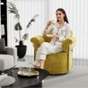 KWPZQEB Swivel Barrel Chair, Modern Accent Chair Comfy Armchair with Gold Metal Legs, Upholstered Reading Chair for Living Room Bedroom - 3 of 4