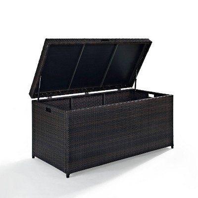 Palm Harbor Luxurious Wicker Outdoor Storage Bin, 190 Gallon, Brown