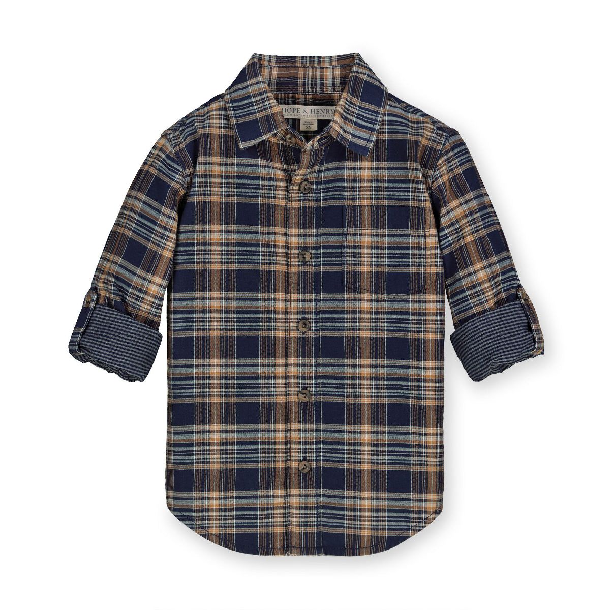 Hope & Henry Boys' Convertible Double Weave Button Down Shirt, Infant - thumbnail 6