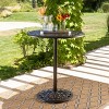 Hannah Round Cast Aluminum Bar Table: Weather-Resistant, Floral Scrollwork, Christopher Knight Home - image 2 of 4