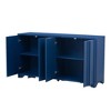 Okak Sophisticated Sideboard Buffet, Storage Cabinet with 4 Intricate Linear Doors, Coffee Bar Cabinet for Dining Room Living Room Entranway - 4 of 4