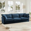Slipcovered 3-Seater Sofa Couch ¨C Modern Deep Seat Chenille Fleece Sofa with Plush Armrests, Soft Multiple Pillows, Convertible Modular Couch - 2 of 4