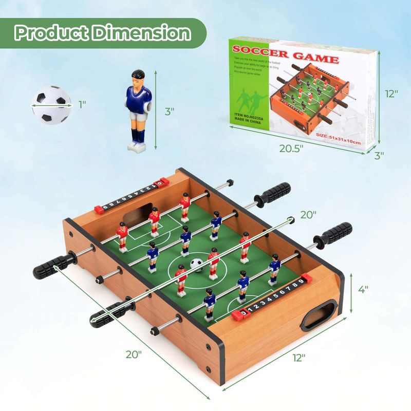 Costway 20'' Foosball Table Competition Game Soccer Arcade Sized Football Sports Indoor, 3 of 9