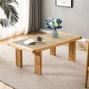 NicBex Natural Solid Wood Coffee Table with Faux Rattan Design,Elegant Tea Table,Center Table for Living Room - 4 of 4