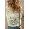 I AM A FASHION JUNKY White Hollowed Crochet Colorful Flower Loose Knit T Shirt - 2 of 4