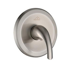 CASAINC Wall Mounted Single Function Single Handle Shower Faucet Handle with Trim Kit Included, Brushed Nickel - 1 of 4