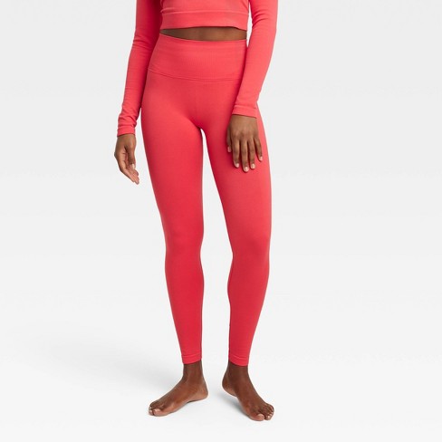 Women's Seamless High-Rise Leggings - All In Motion™ Red XL